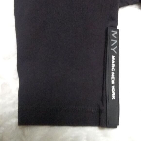 Marc New York Leggings Performance Basic Long Length Black Logo Hem Patch Small - Picture 5 of 11